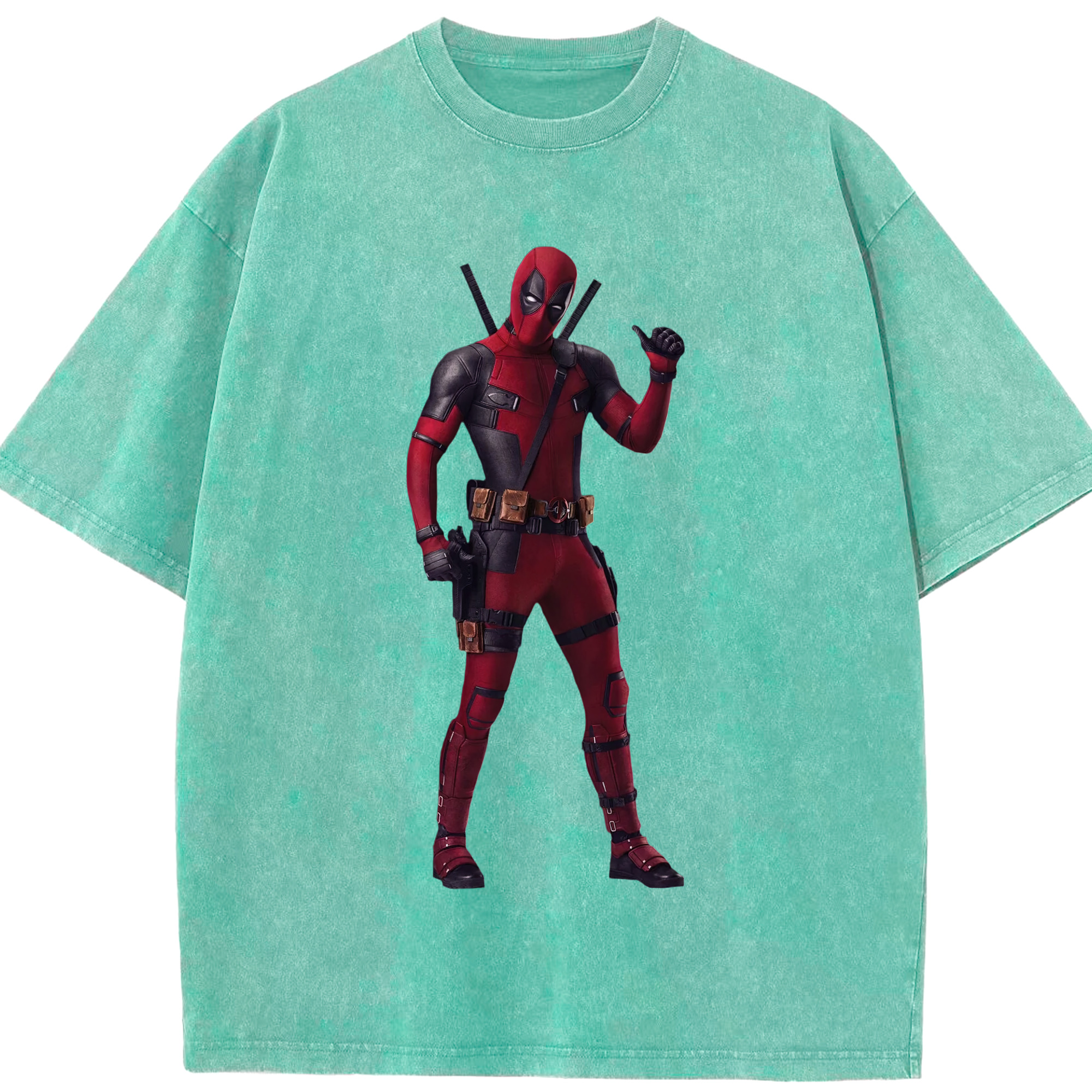 （画像用） Deadpool デッドプール 綿100% ヴィンテージ風 半袖Tシャツ（フロントプリント）